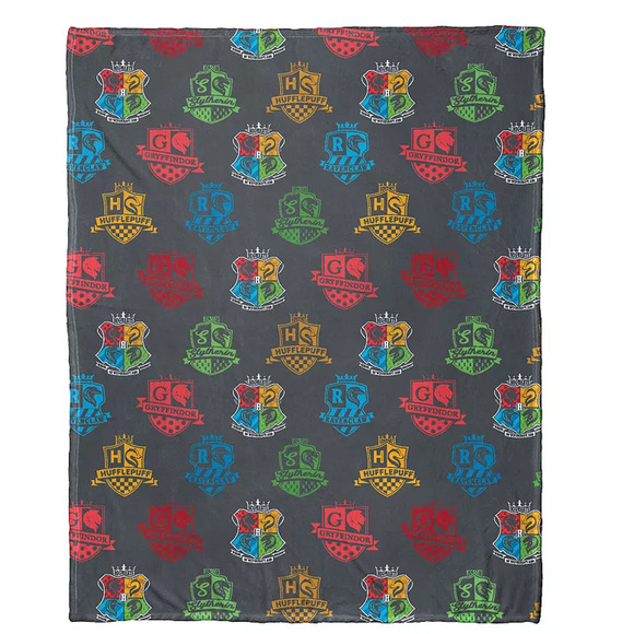 Harry Potter Houses of Wizards Micro Raschel Throw Blanket NWT - Picture 1 of 4